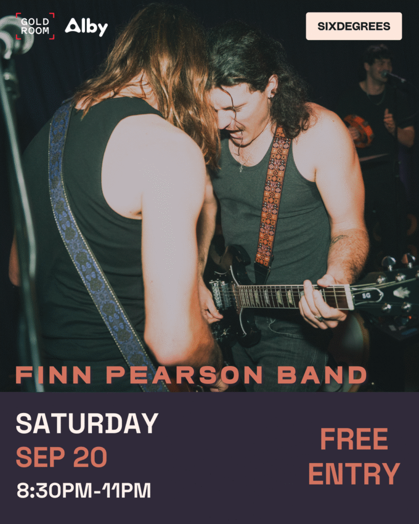 Albany folk rock music – Finn Pearson Band performing live at Six Degrees Goldroom on 20 September