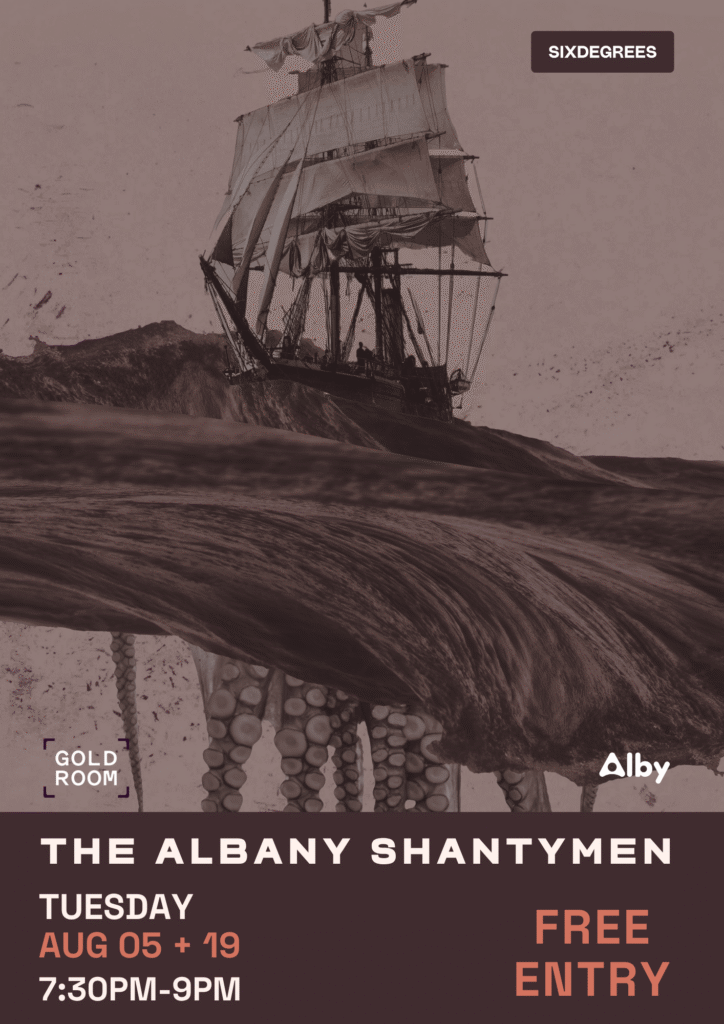 The Albany Shantymen performing live at Six Degrees Goldroom in Albany WA during Sea Shanty Night.