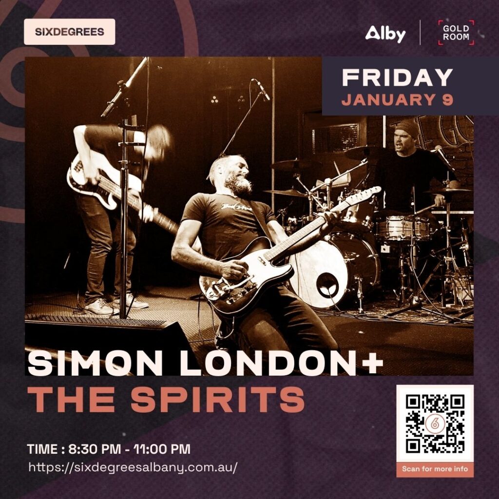 Simon London and The Spirits live at Six Degrees Albany launching new single