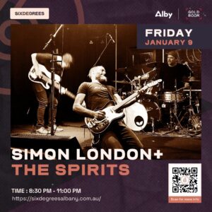 Simon London and The Spirits live at Six Degrees Albany launching new single
