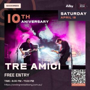 Tre Amici live band performing in Goldroom Albany