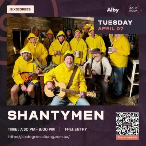 The Albany Shantymen Live at Six Degrees Albany – Tuesday 7