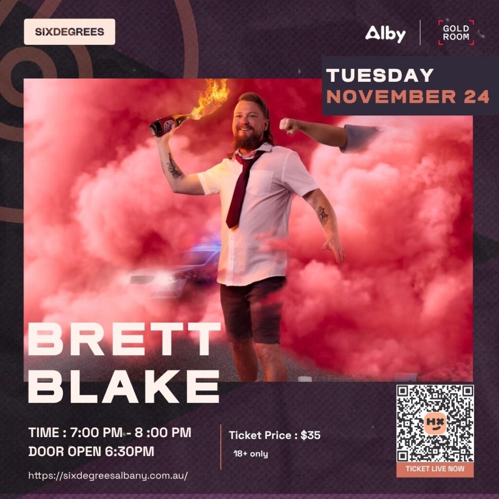 Brett Blake Albany comedy show Little Turd at Six Degrees on 24 November 2026