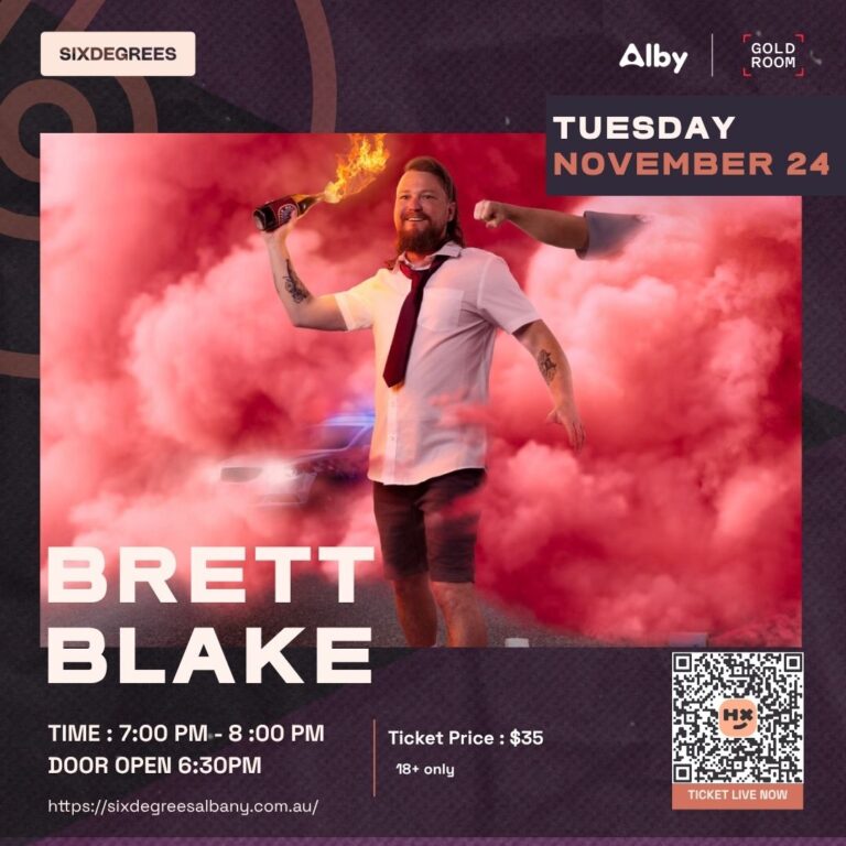 Brett Blake Albany comedy show Little Turd at Six Degrees on 24 November 2026