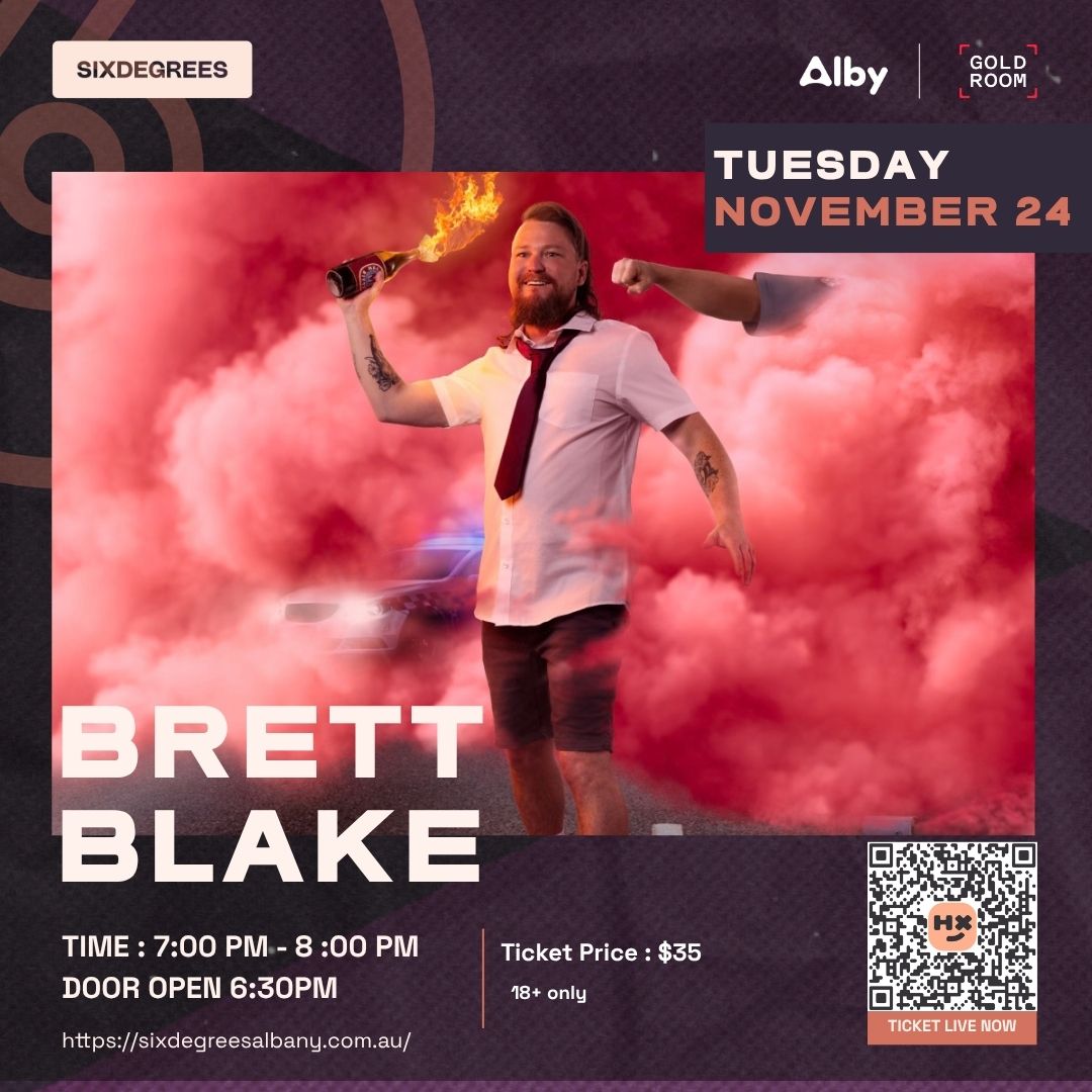 Brett Blake Albany comedy show Little Turd at Six Degrees on 24 November 2026